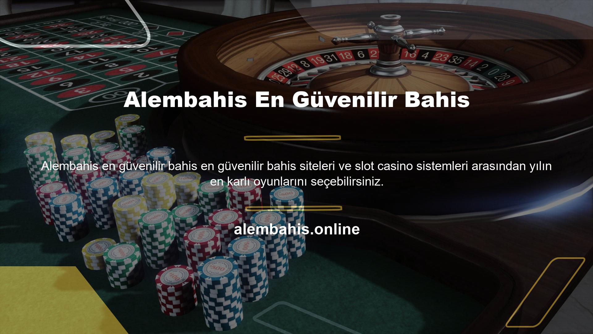 Alembahis, aradığınız tüm slot ve canlı casino oyunlarını sunan deneyimli bir ekibe sahip yasa dışı bir bahis şirketidir